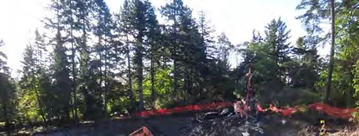 Close-up of drilling equipment on the rocky construction site, 25 September 2013