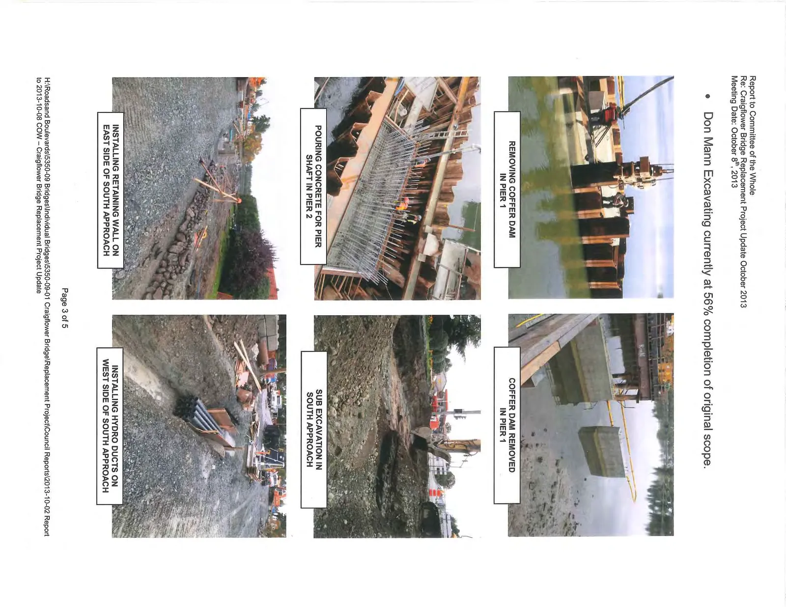 REMOVING COFFER DAM IN PIER 1