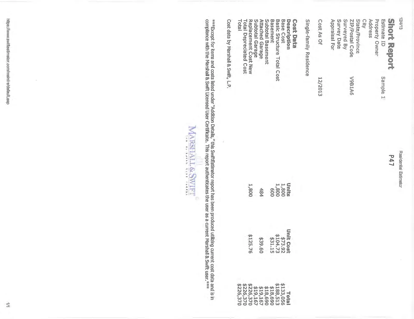 Short Report for Sample 1