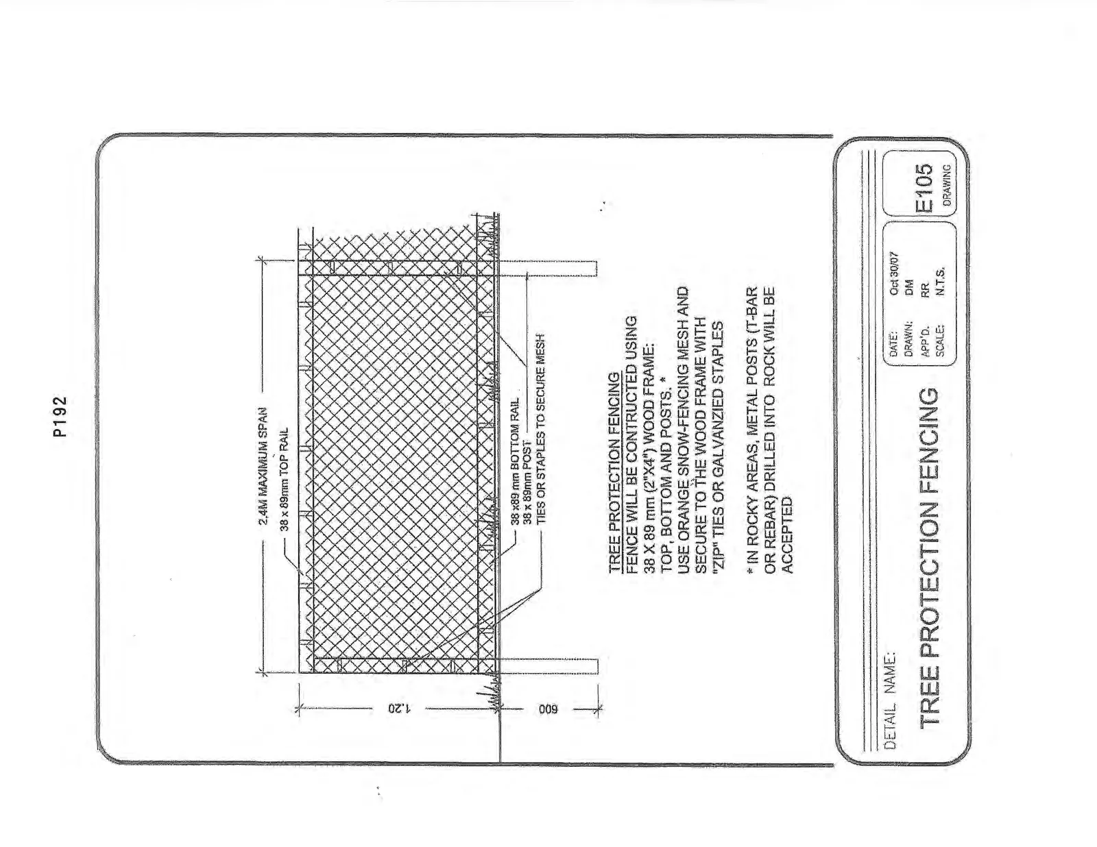 Detail Drawing E105 - Tree Protection Fencing