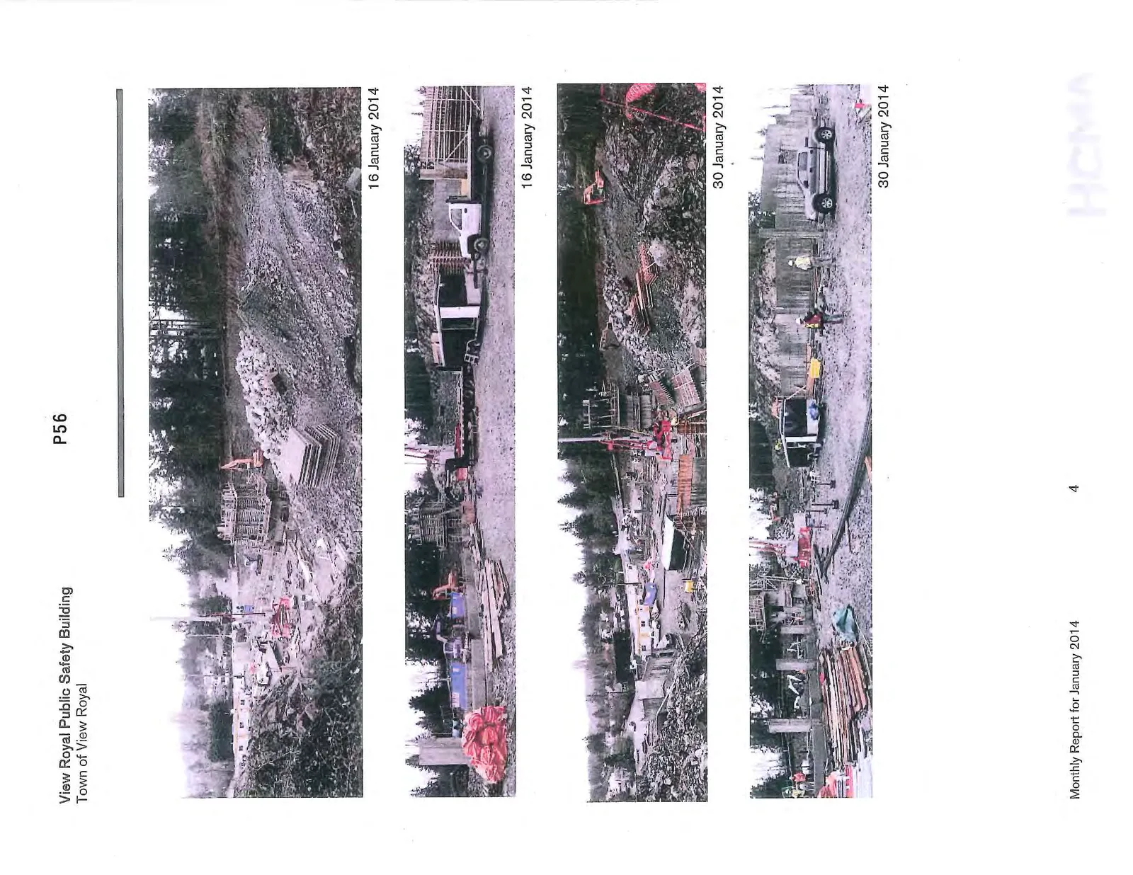 Panoramic construction site overview, 16 January 2014