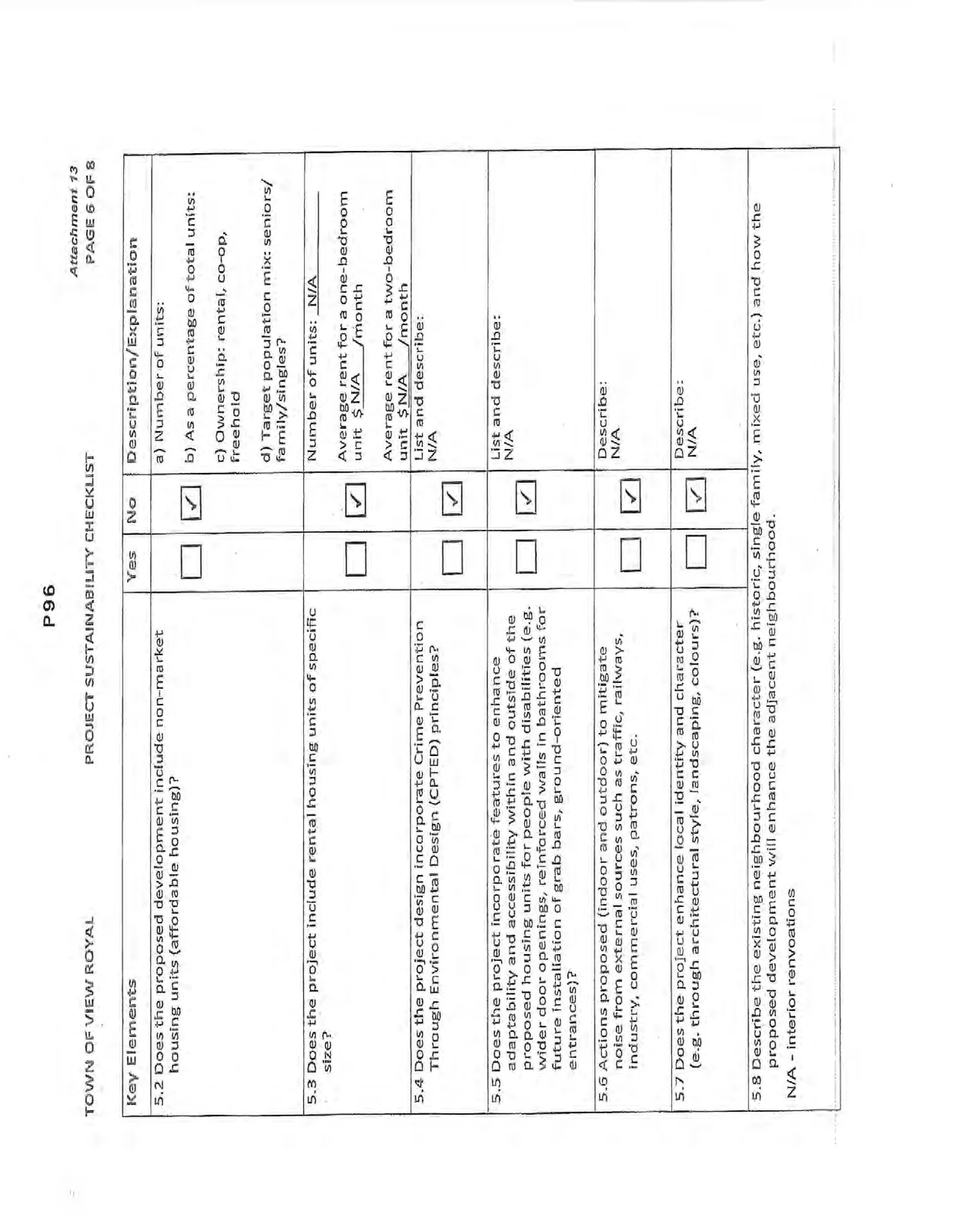 Page 6 of the checklist continuing Social Sustainability section