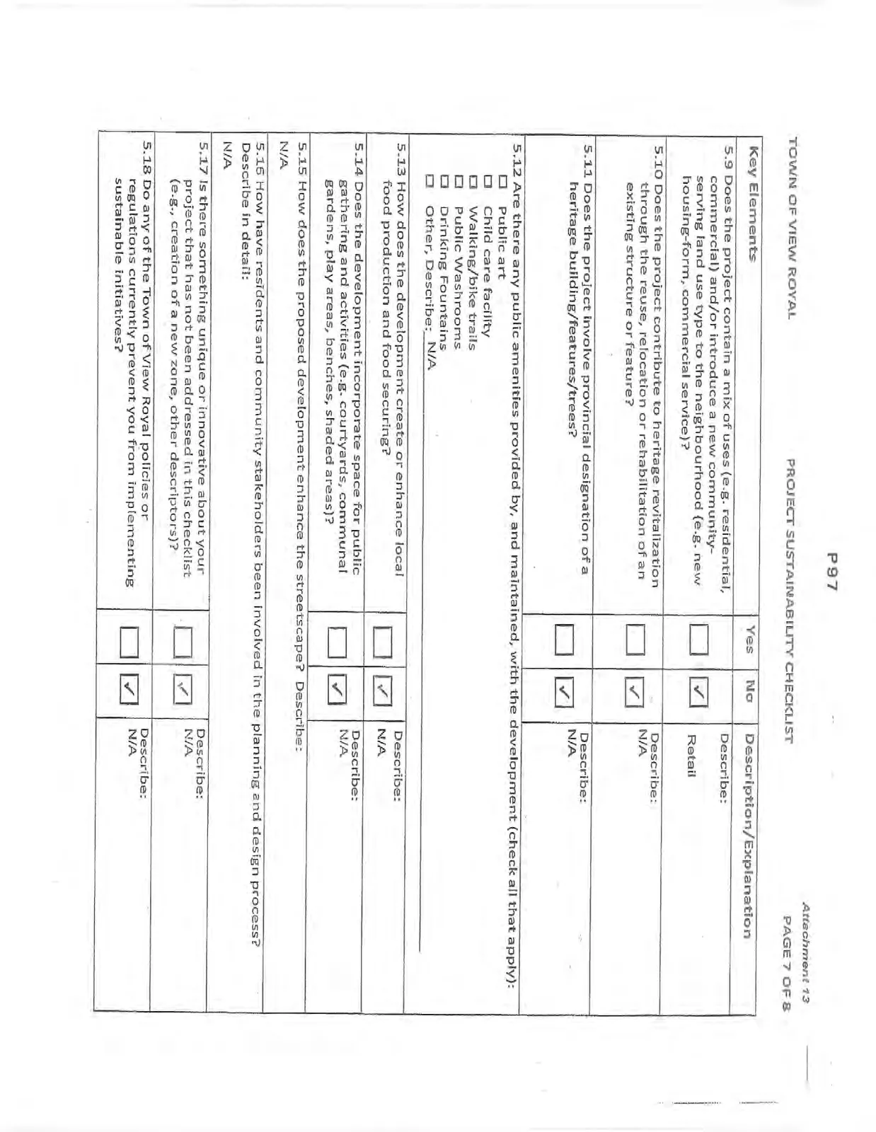 Page 7 of the checklist concluding section 5 on Social Sustainability