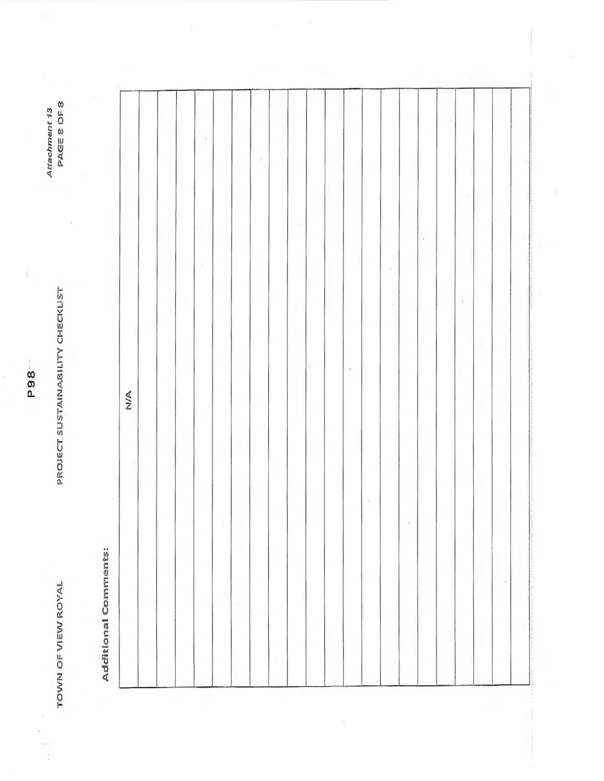 Page 8 of the checklist for Additional Comments