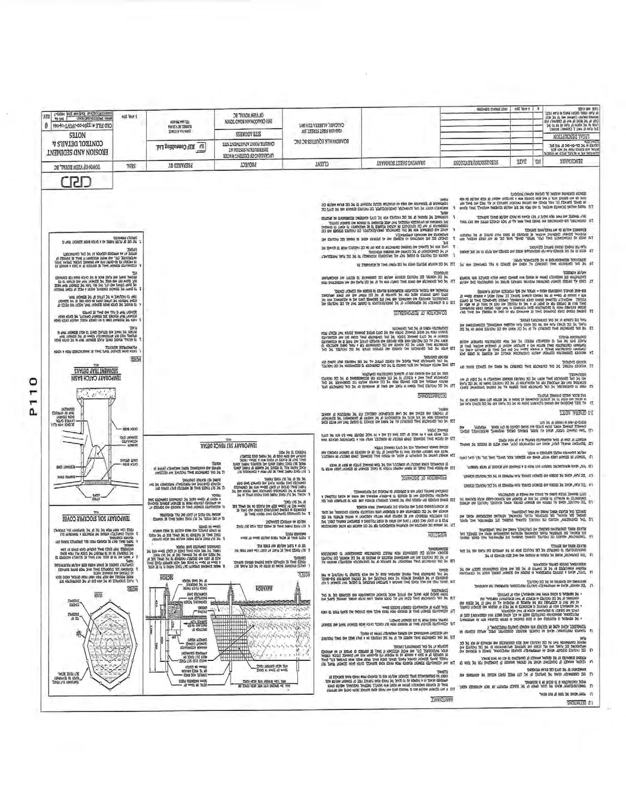 Engineering diagram for TEMPORARY SILT FENCE DETAIL.