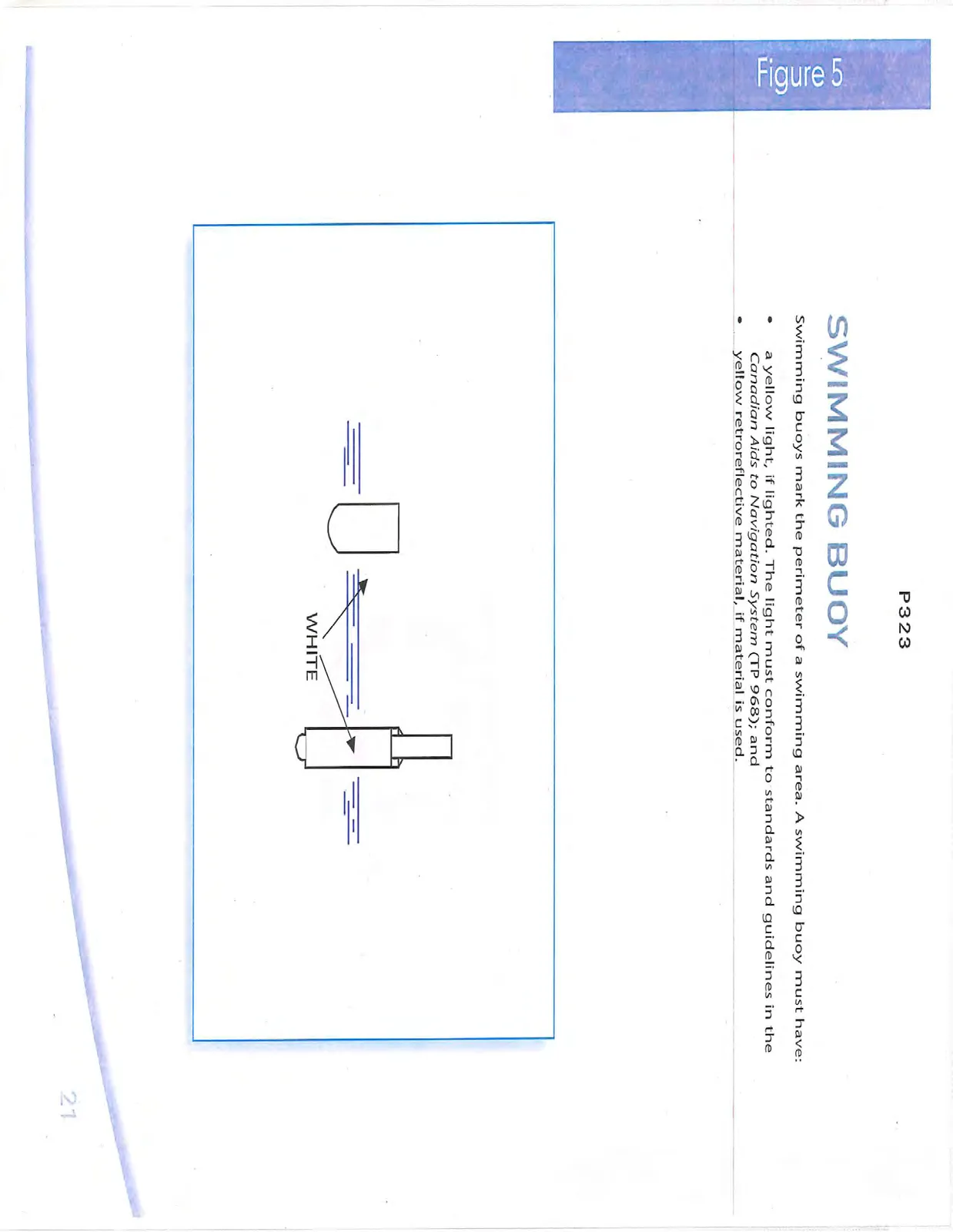 Diagram of white swimming buoys