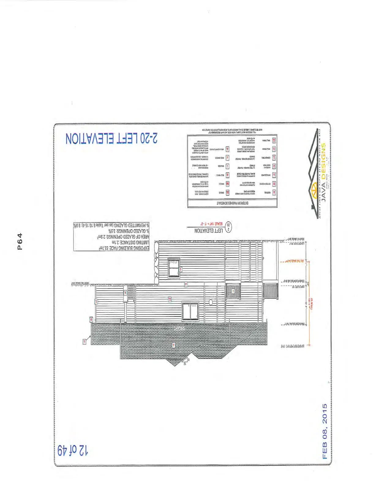 2-20 Left Elevation showing building side profile.
