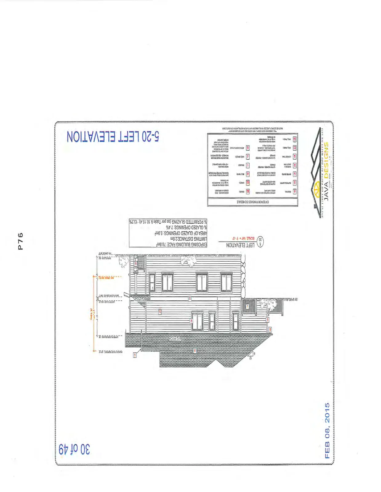 5-20 Left Elevation showing building side profile.