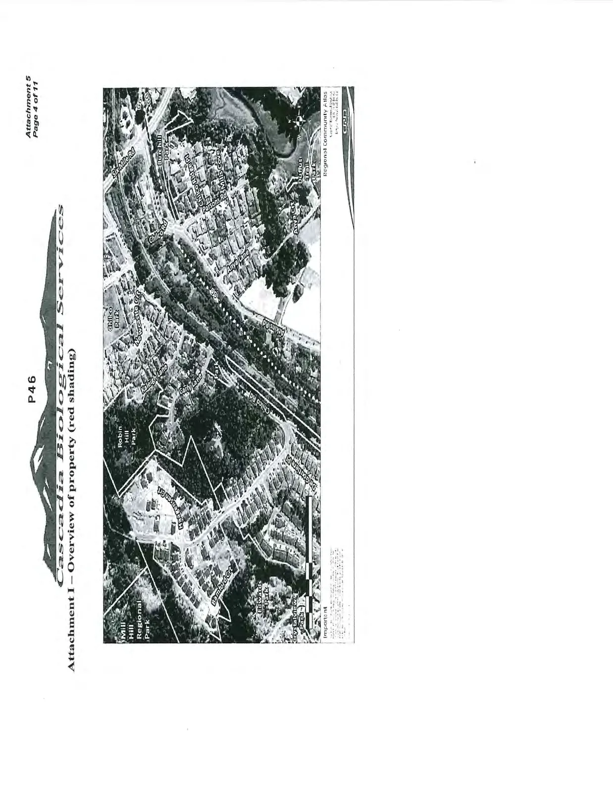 Aerial overview map of the property at 102 Atkins Road with red shading