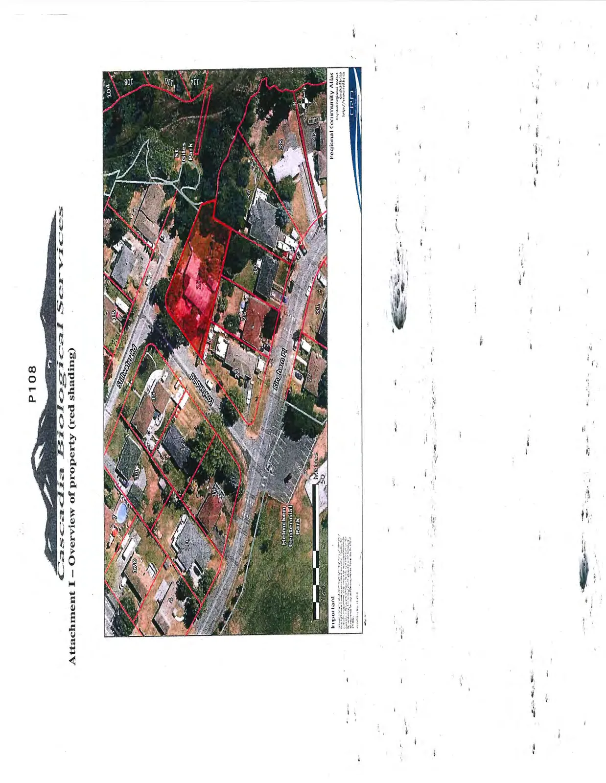 Map showing an overview of the property at 25 Stillwater with red shading