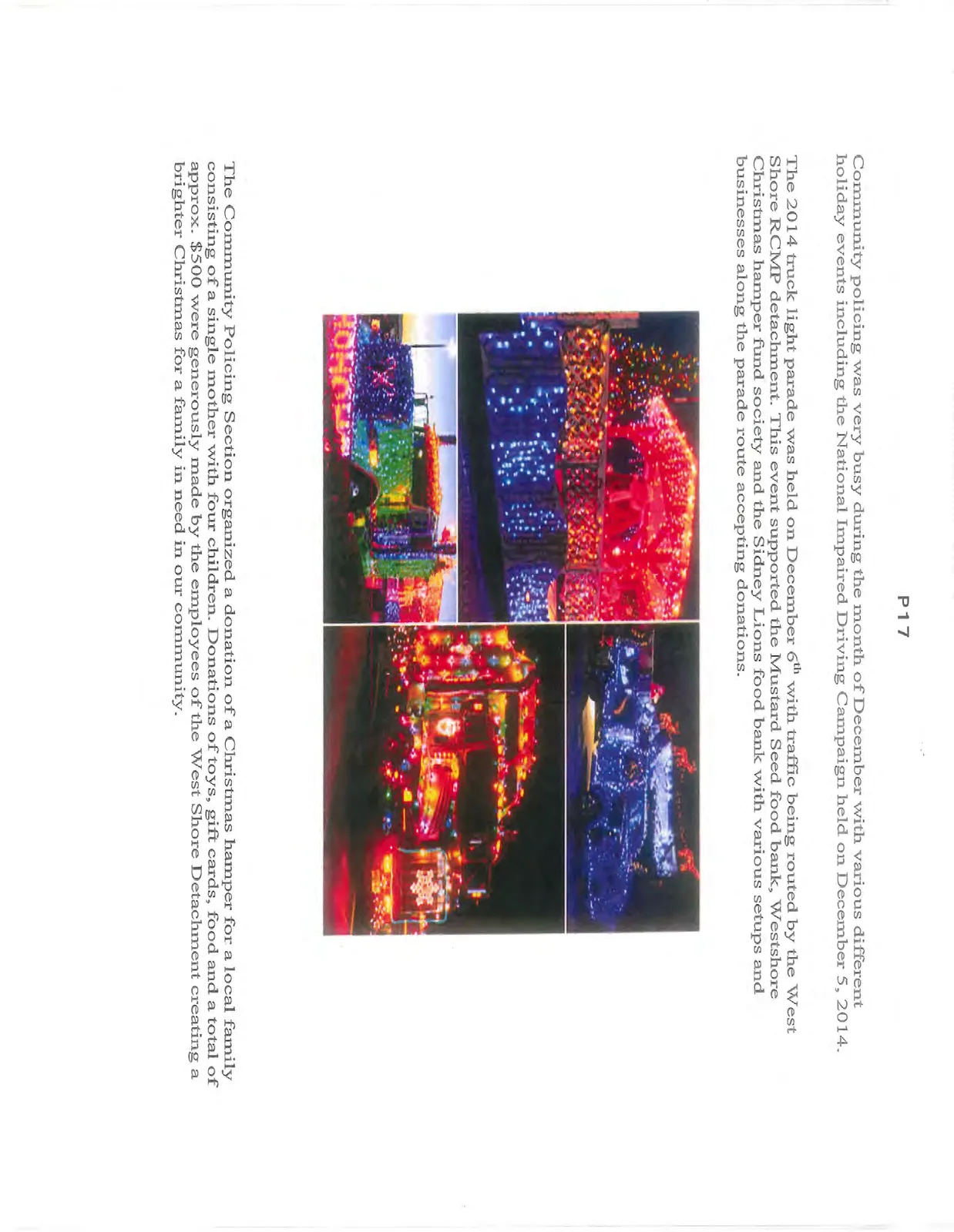 Photo of a truck decorated with red Christmas lights