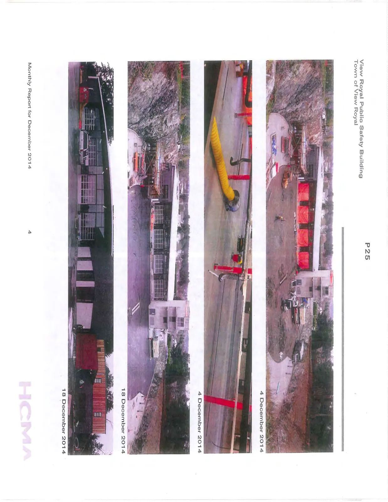Wide panoramic view of the building construction site and surrounding terrain, dated 4 December 2014