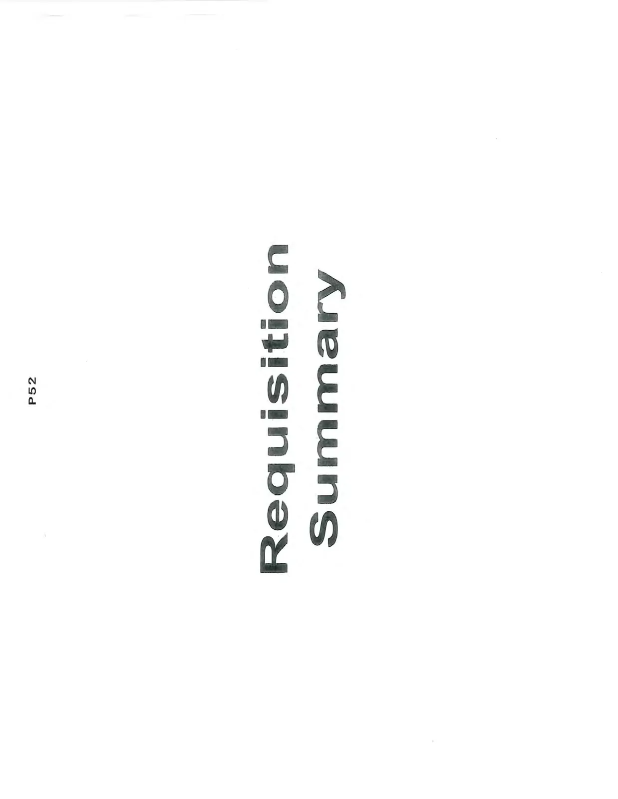 Cover page titled "Requisition Summary"