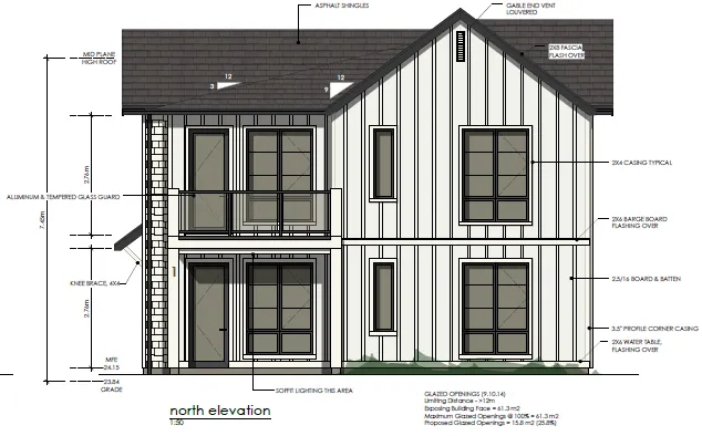 North elevation (front) architectural drawing
