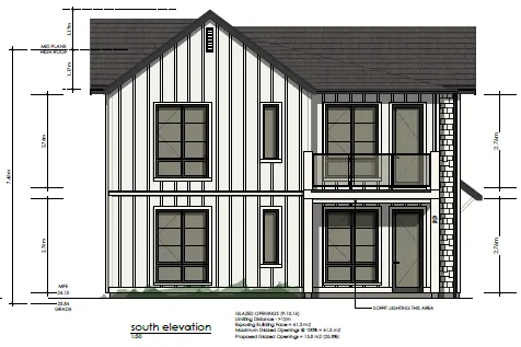 South elevation (rear) architectural drawing