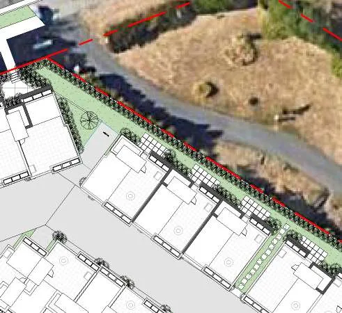 Existing streetscape panorama along Helmcken Road segment 1