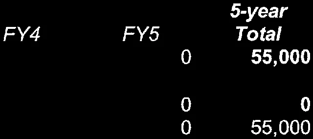 Close-up of the multi-year financial forecast table showing FY4, FY5, and 5-year Totals