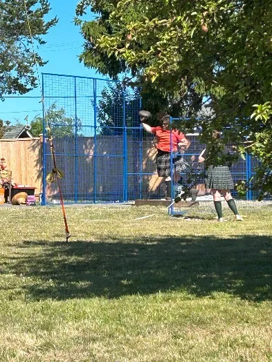 Some of the heavy events - participant performing a hammer throw