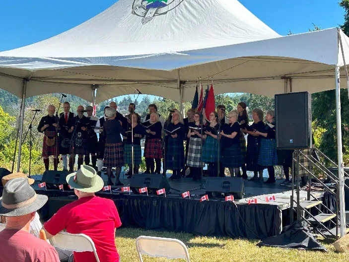 Outdoor entertainment – choir performing on stage