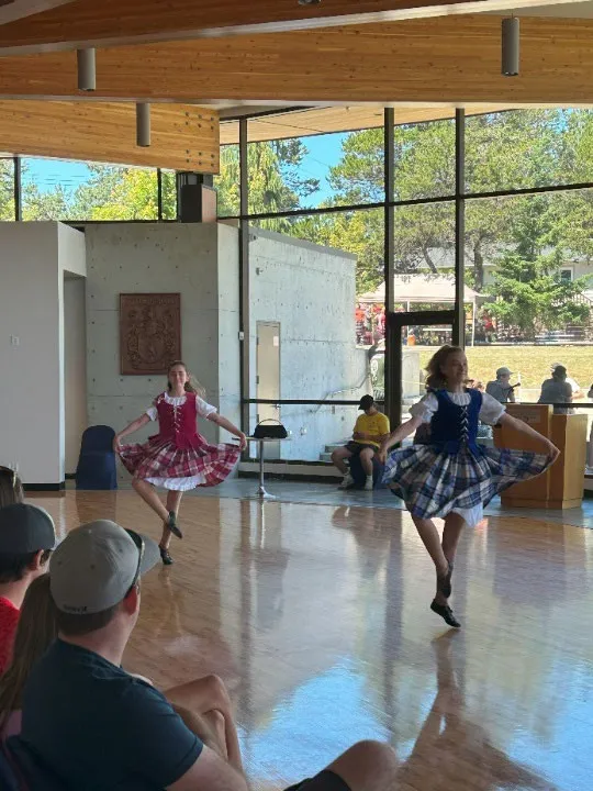 Highland Dancers performing indoors