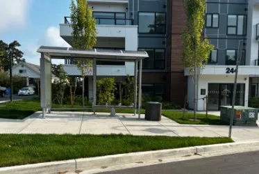 New bus shelter at 242 Island Highway