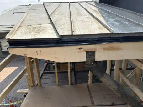 Repair in Progress (July-August) - metal flashing and roofing