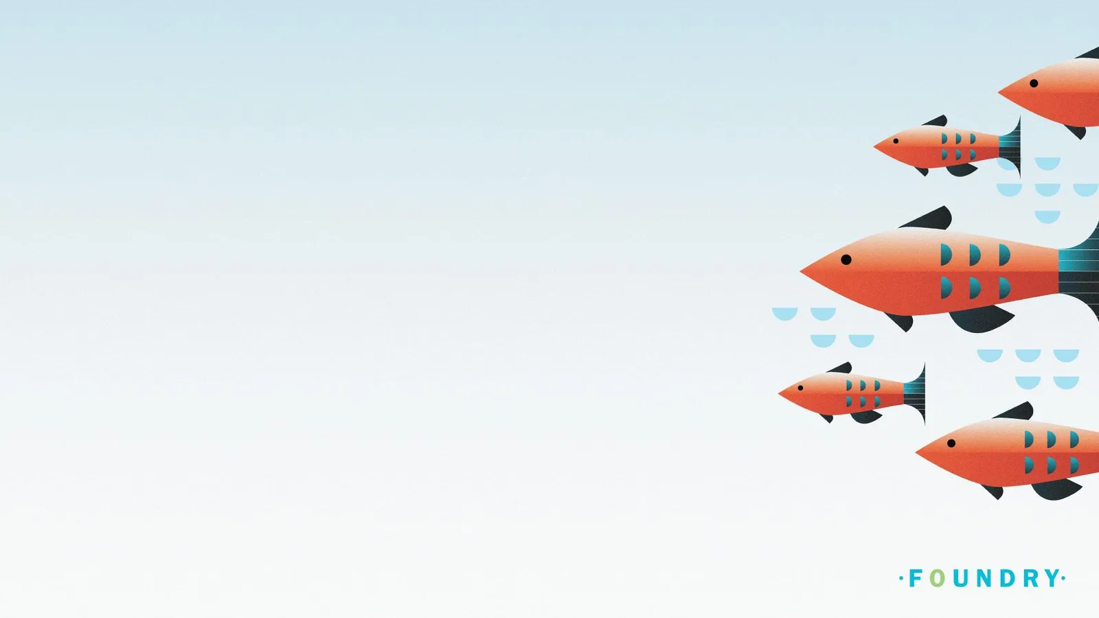 Illustration of several orange fish swimming