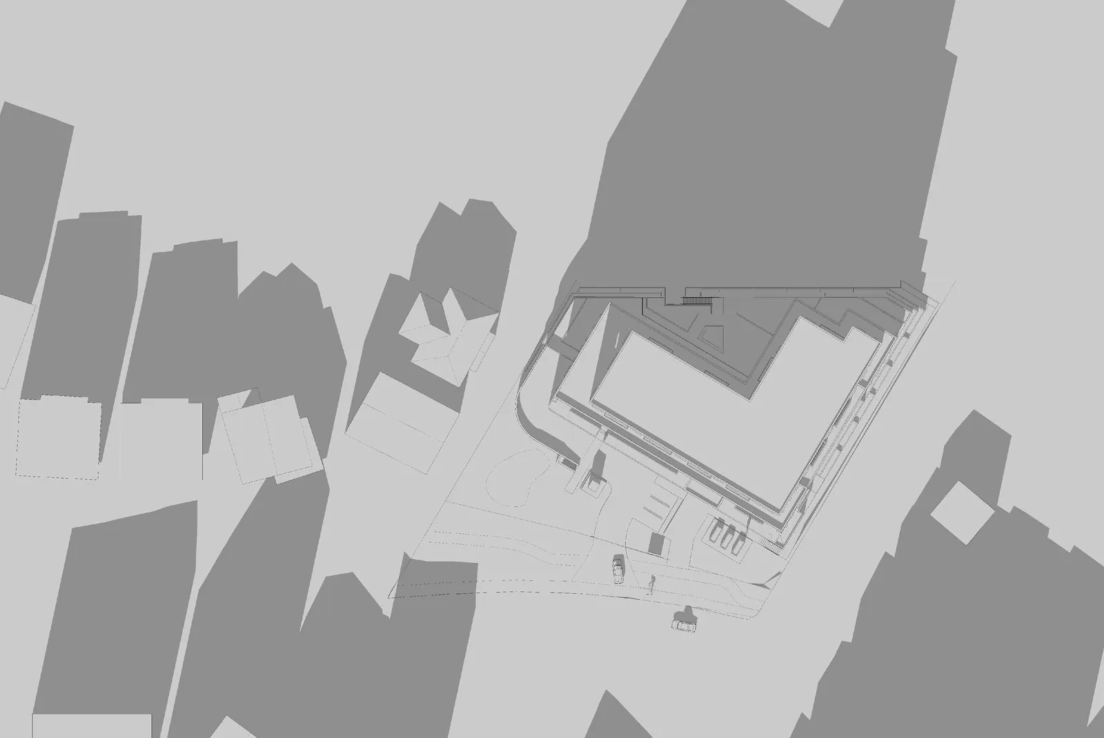 Shadow analysis at 9am on winter solstice.