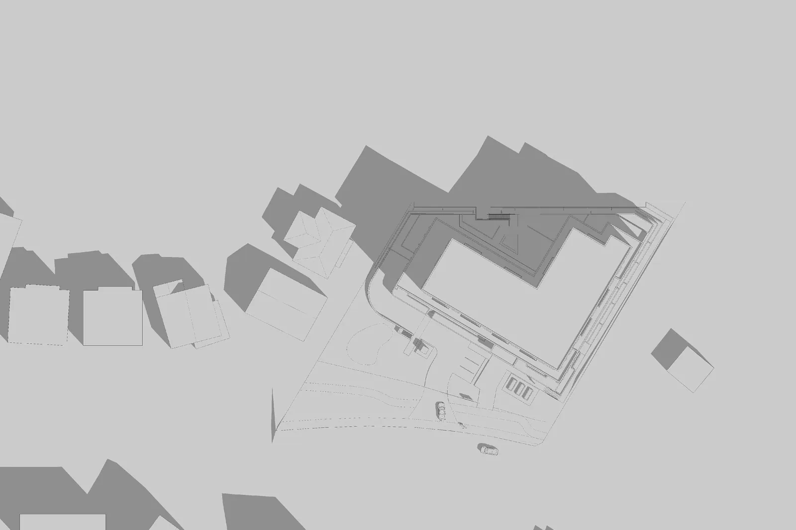 Shadow analysis at noon on equinox.