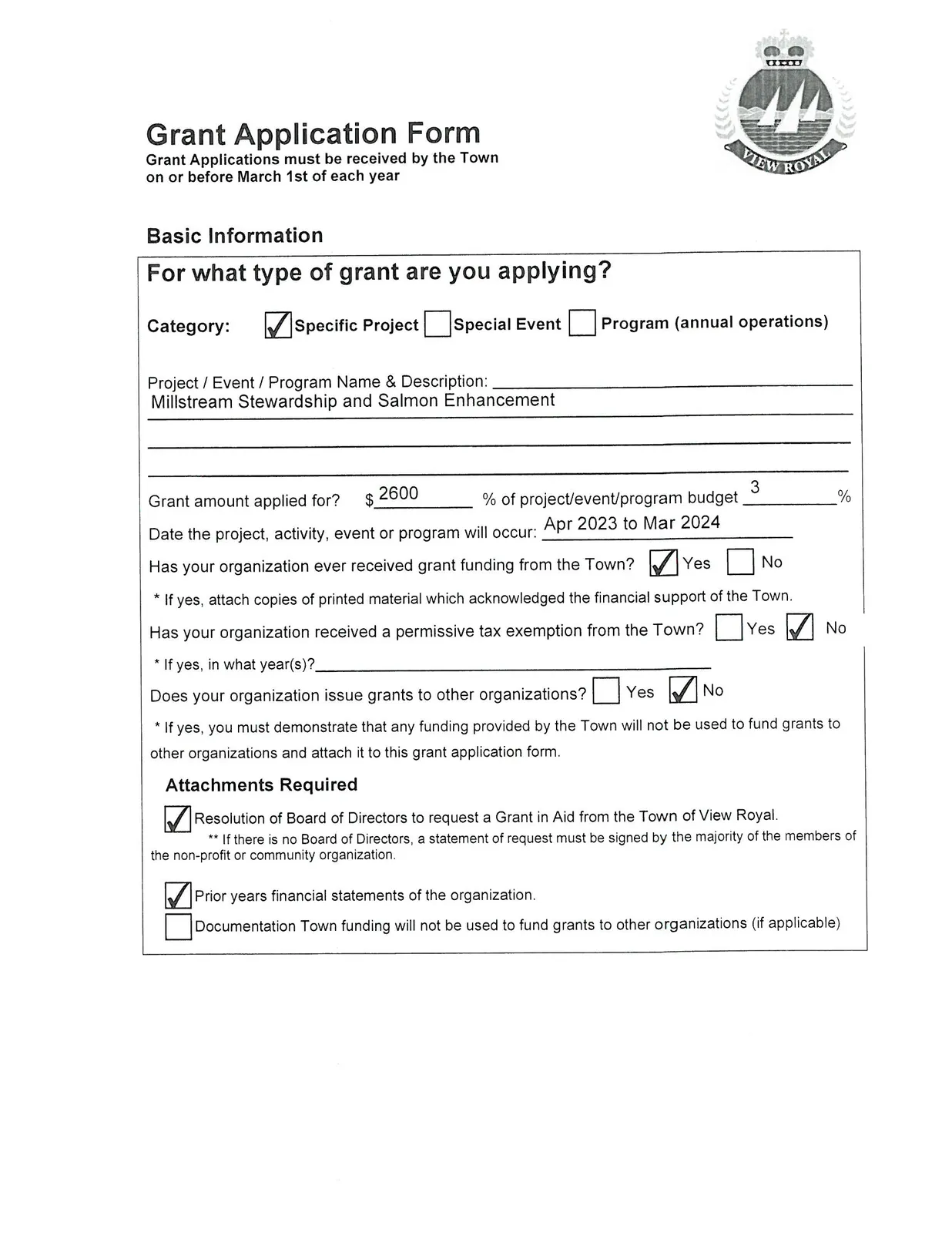 Grant Application Form - Basic Information