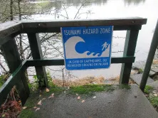 Photo of the existing foreshore access and chain railing
