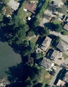 Aerial view of Tovey Shoreline Access site area