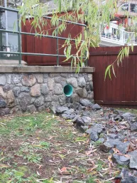 Constructed rock drainage channel, east side