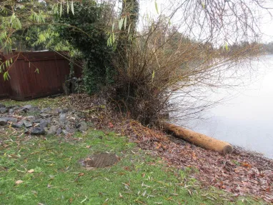 Constructed rock drainage channel, east side