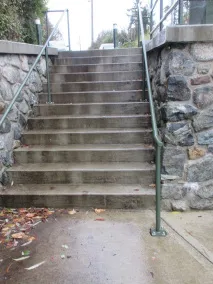 Concrete staircase leading to the beach