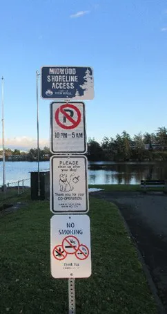 Signage at road end