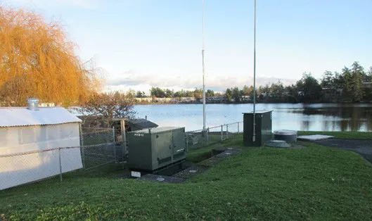 North side of Midwood Shoreline Access, including pump station kiosks