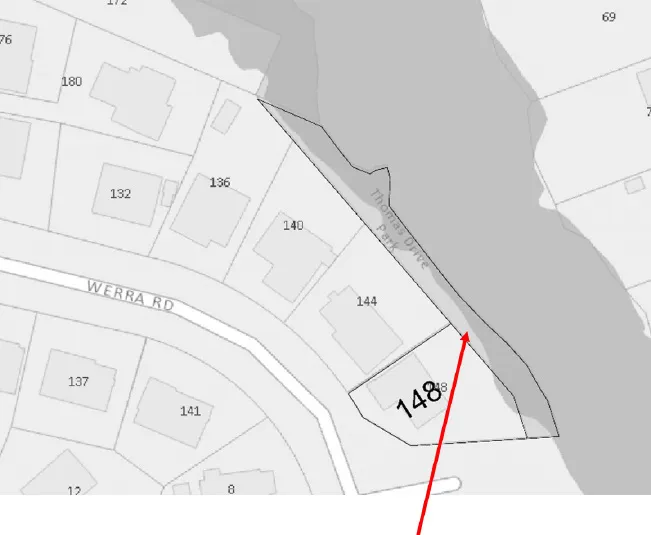 Map of the once proposed linear Thomas Drive Park
