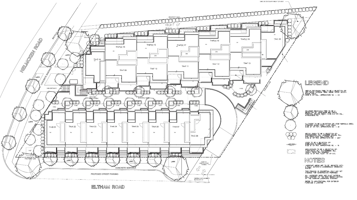 Development concept site plan from July 2022 for 20 units