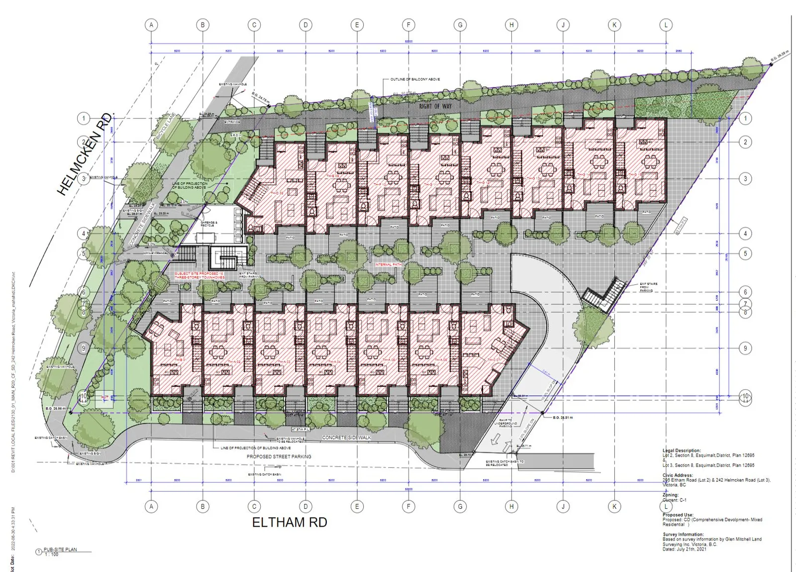 Revised development concept site plan for 15 units