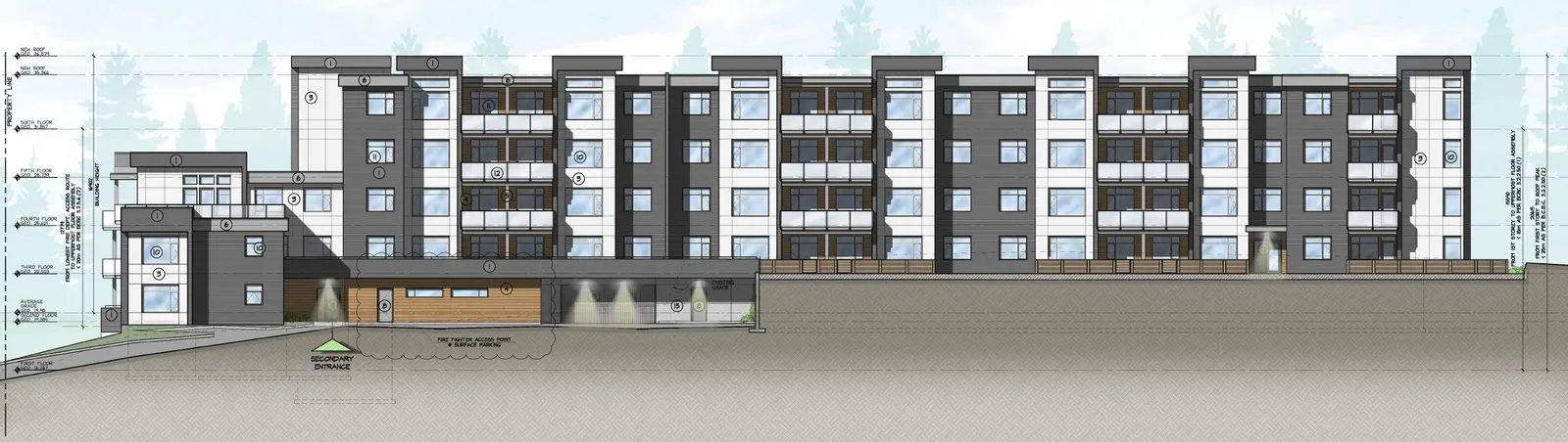 East Elevation architectural drawing