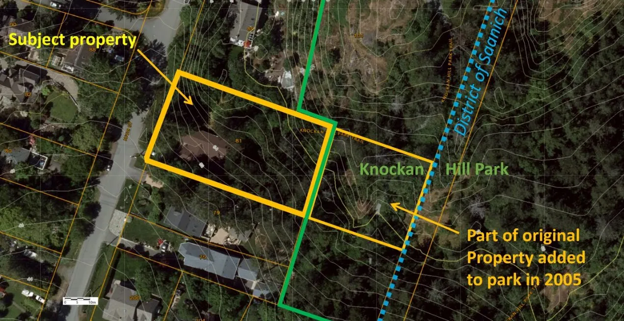 Aerial map of the subject property at 81 High Street and its proximity to Knockan Hill Park