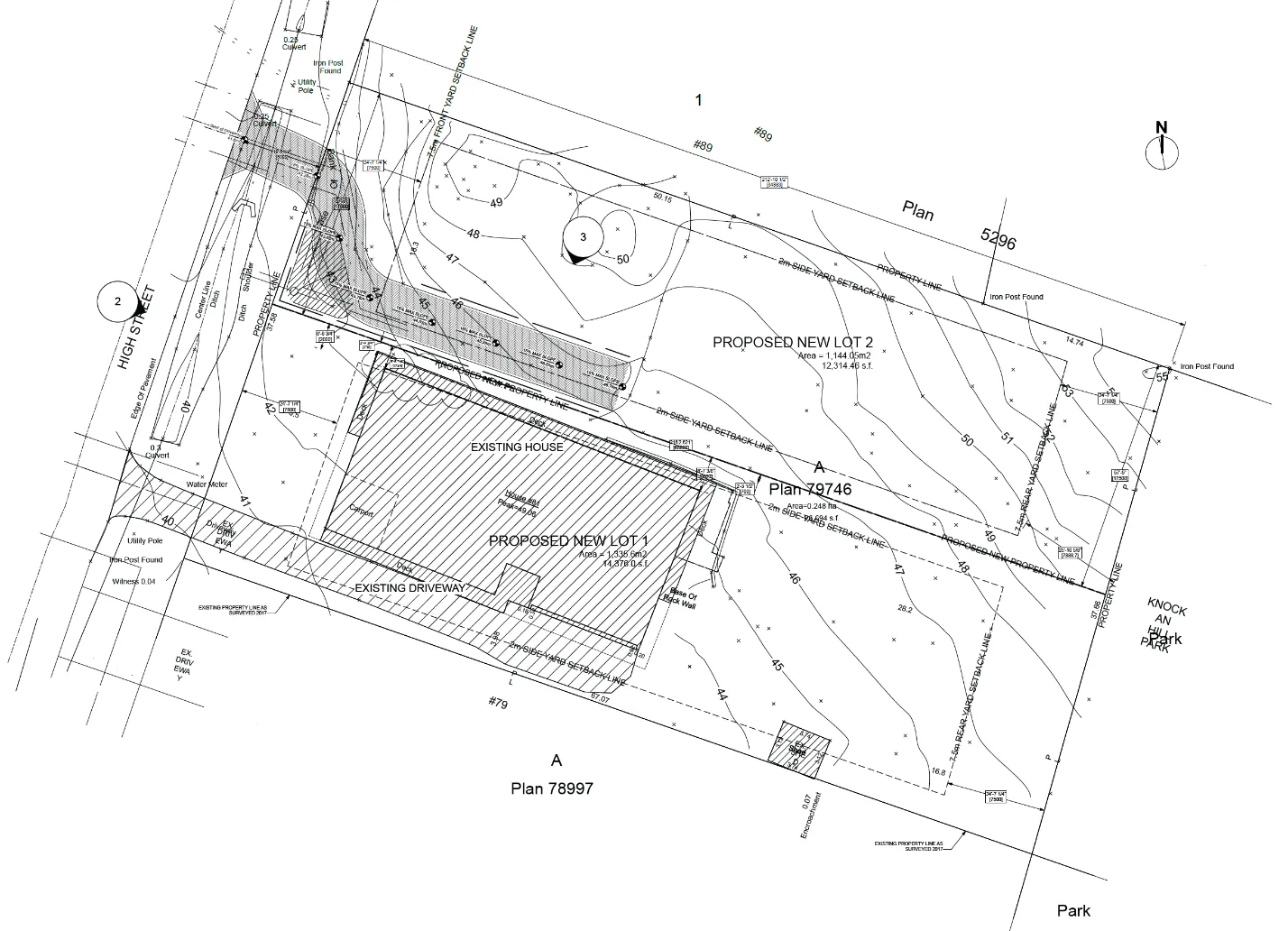 Site plan for proposed two-lot subdivision at 81 High Street