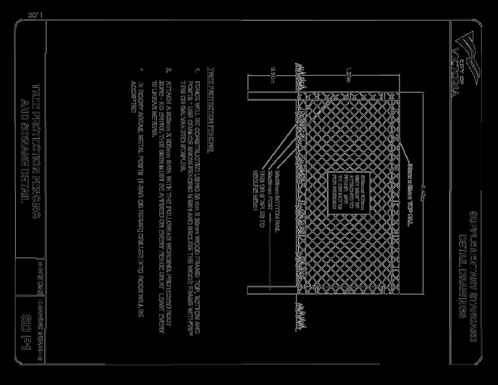 Supplementary Standard Detail Drawings - Tree Protection Fencing and Signage Detail