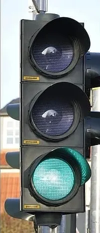 a traffic light showing a green signal