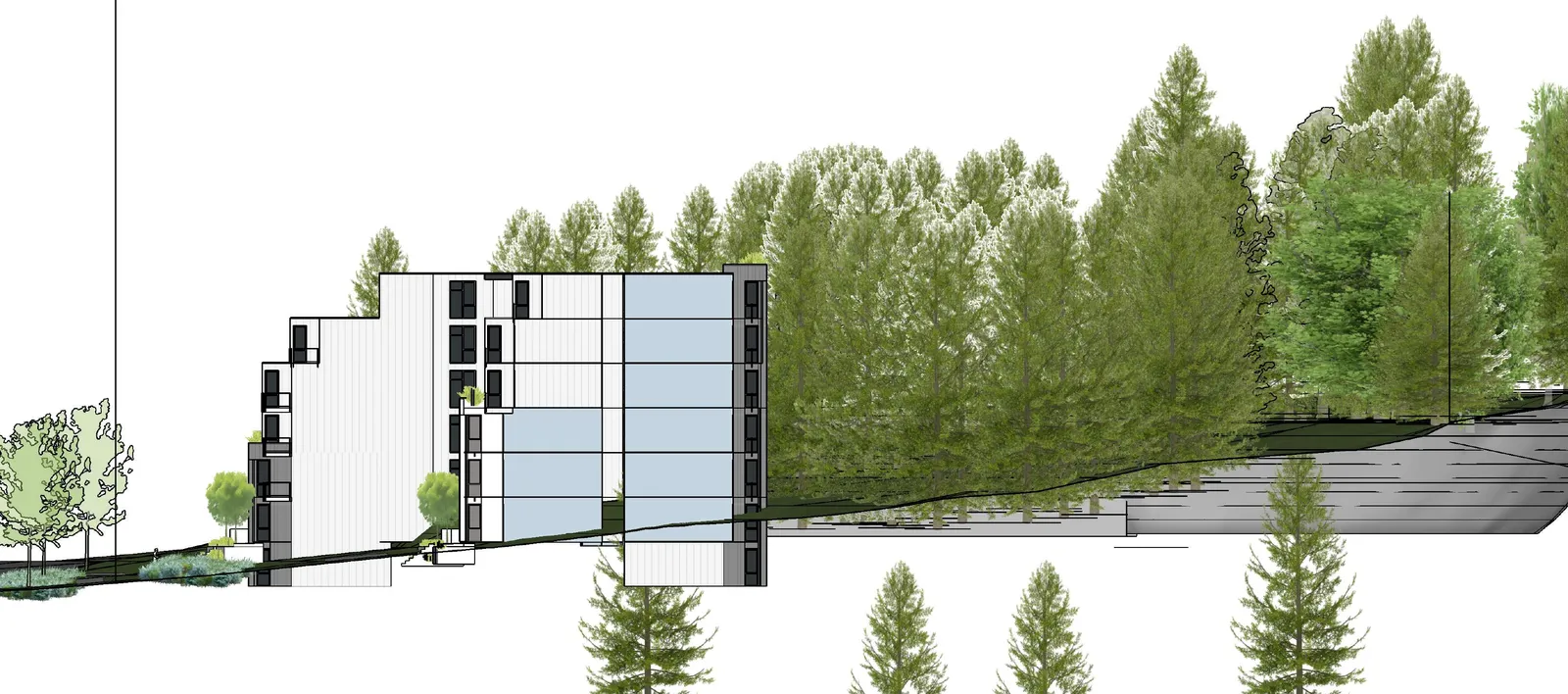 Ground Floor / Landscape Plan showing unit mix and outdoor amenities