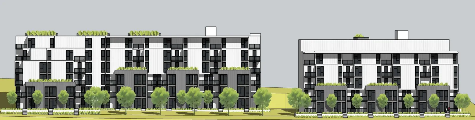 Top Floor Plan layout indicating residential units and extensive roof areas
