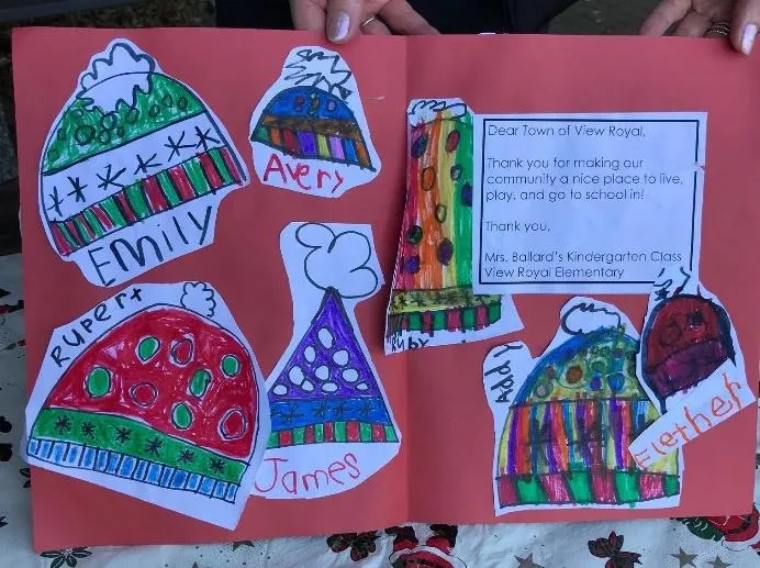 Handmade card from students