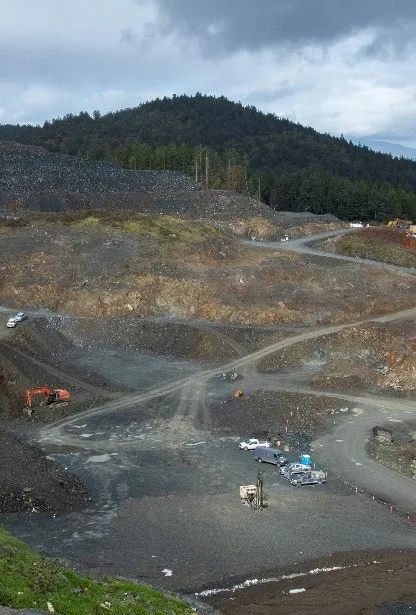 Aerial view of Hartland landfill construction site