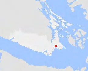 Regional locator map with a red marker indicating the project's location in View Royal, BC